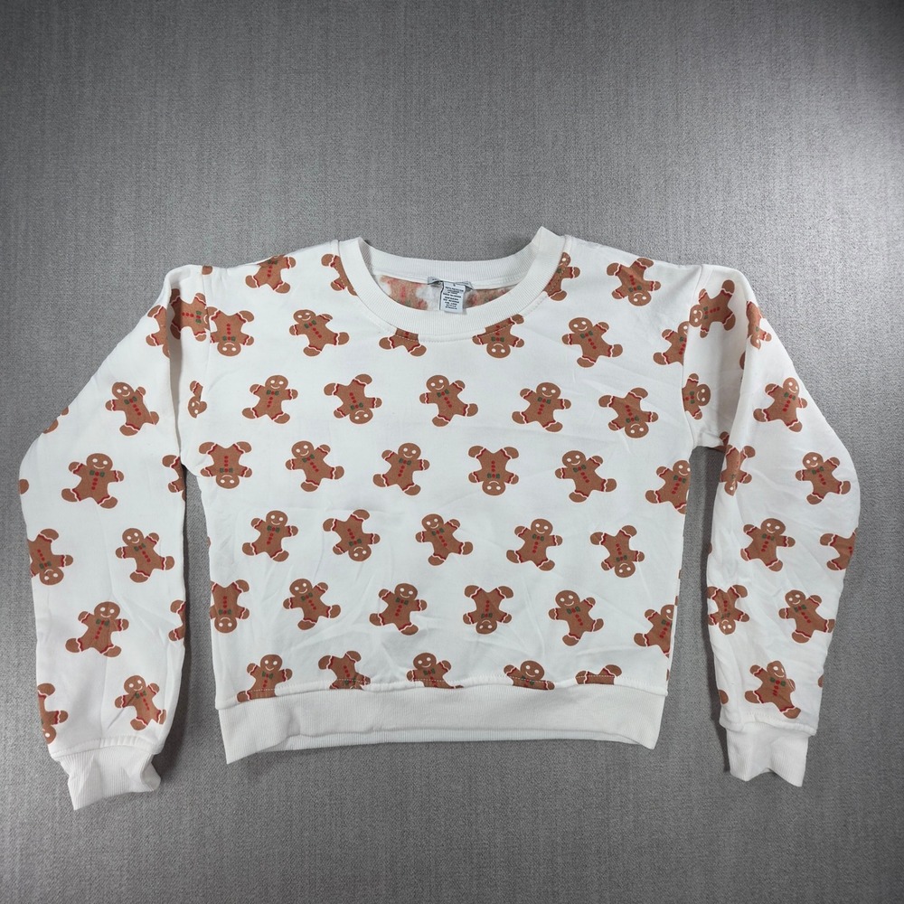 Better Together Sweatshirt Kids Small White Gingerbread‎ Christmas Fleece Top